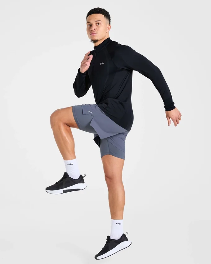 Attain nahtloser Pullover mit halbem Reißverschluss
