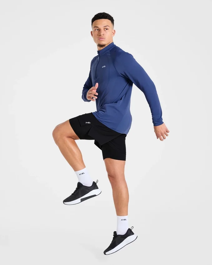 Attain nahtloser Pullover mit halbem Reißverschluss