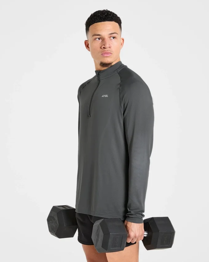 Attain nahtloser Pullover mit halbem Reißverschluss