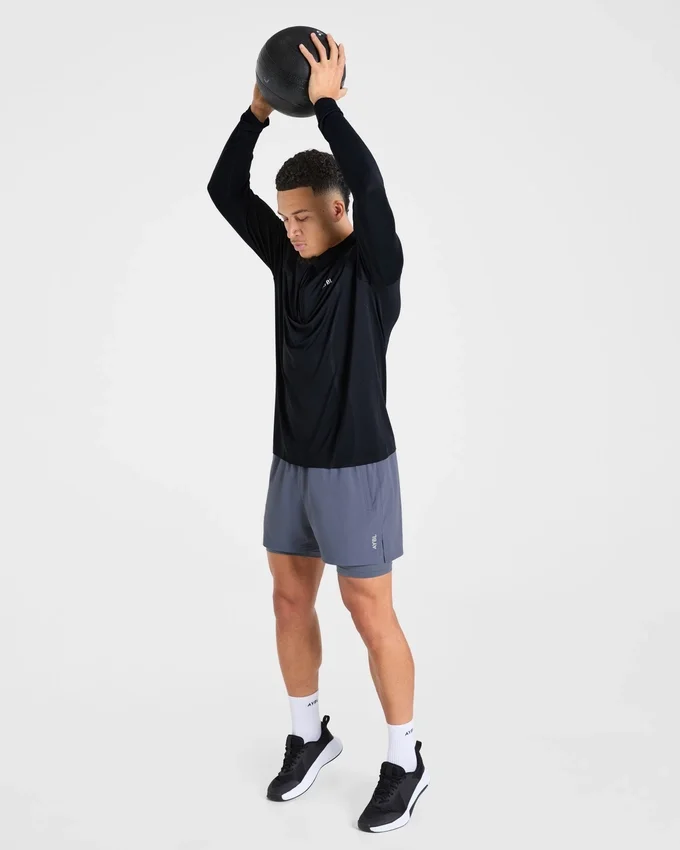 Attain nahtloser Pullover mit halbem Reißverschluss
