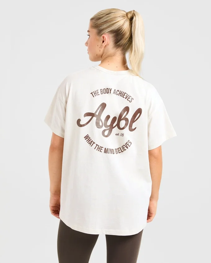 „Body Achieve Mind Believe“ Oversize-T-Shirt