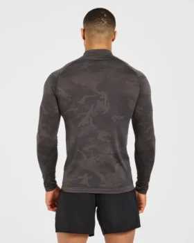 Camo Seamless Pullover mit 1/4-Reißverschluss im Camo-Muster
