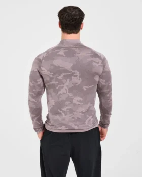 Camo Seamless Pullover mit 1/4-Reißverschluss im Camo-Muster