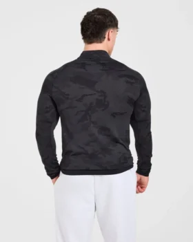 Camo Seamless Pullover mit 1/4-Reißverschluss im Camo-Muster