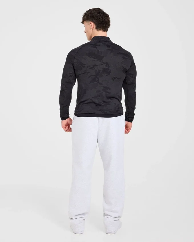Camo Seamless Pullover mit 1/4-Reißverschluss im Camo-Muster