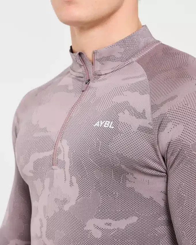 Camo Seamless Pullover mit 1/4-Reißverschluss im Camo-Muster