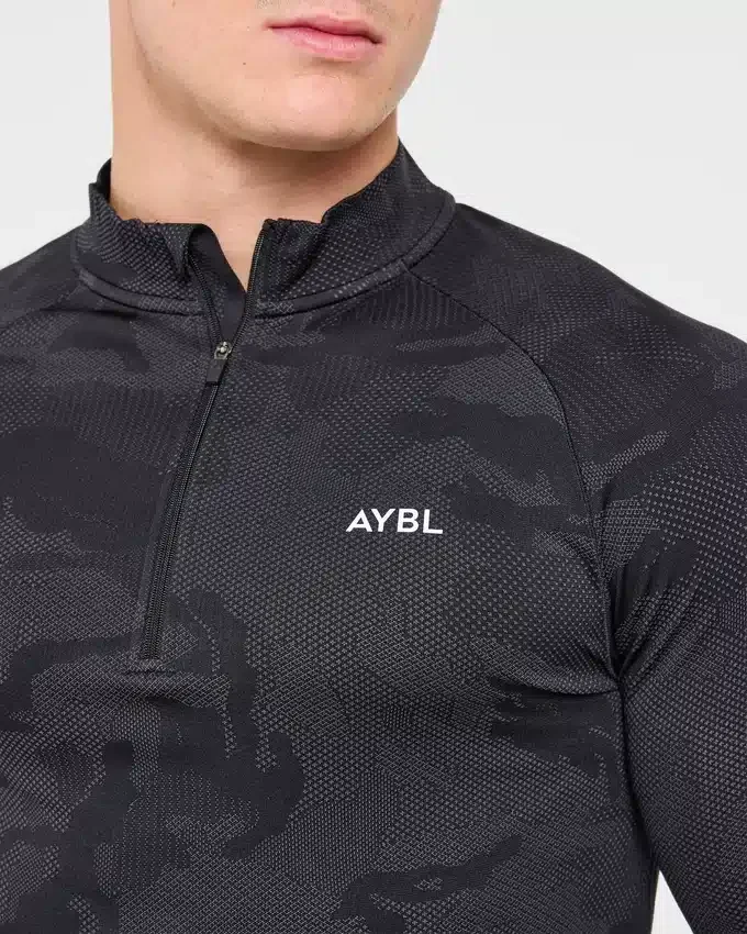 Camo Seamless Pullover mit 1/4-Reißverschluss im Camo-Muster