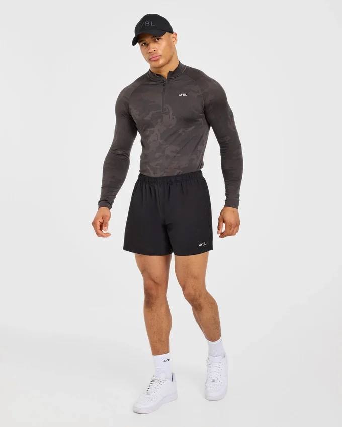 Camo Seamless Pullover mit 1/4-Reißverschluss im Camo-Muster