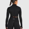 Empower nahtlose Crop-Jacke mit Reißverschluss