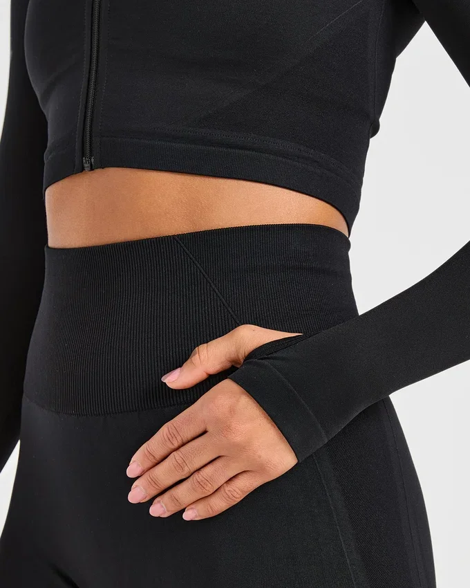 Empower nahtlose Crop-Jacke mit Reißverschluss