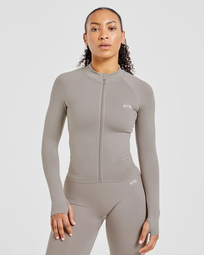 Empower nahtlose Jacke mit durchgehendem Reißverschluss