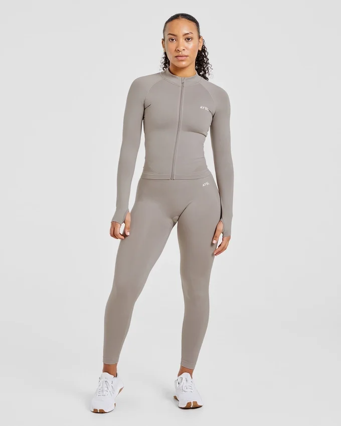 Empower nahtlose Jacke mit durchgehendem Reißverschluss
