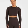 Empower nahtloses Langarm-Crop-Top