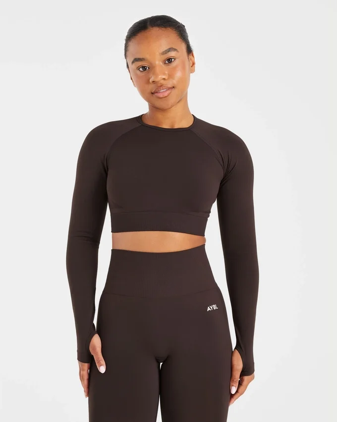 Empower nahtloses Langarm-Crop-Top