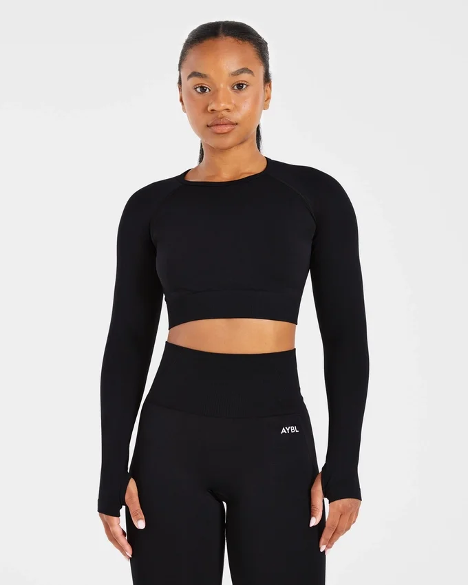 Empower nahtloses Langarm-Crop-Top