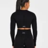 Empower nahtloses Langarm-Crop-Top
