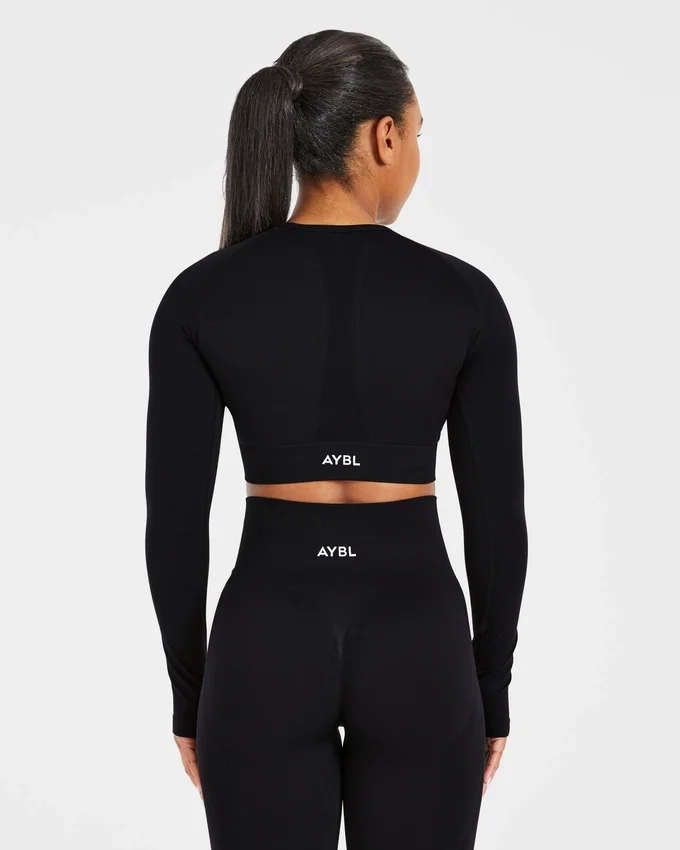 Empower nahtloses Langarm-Crop-Top