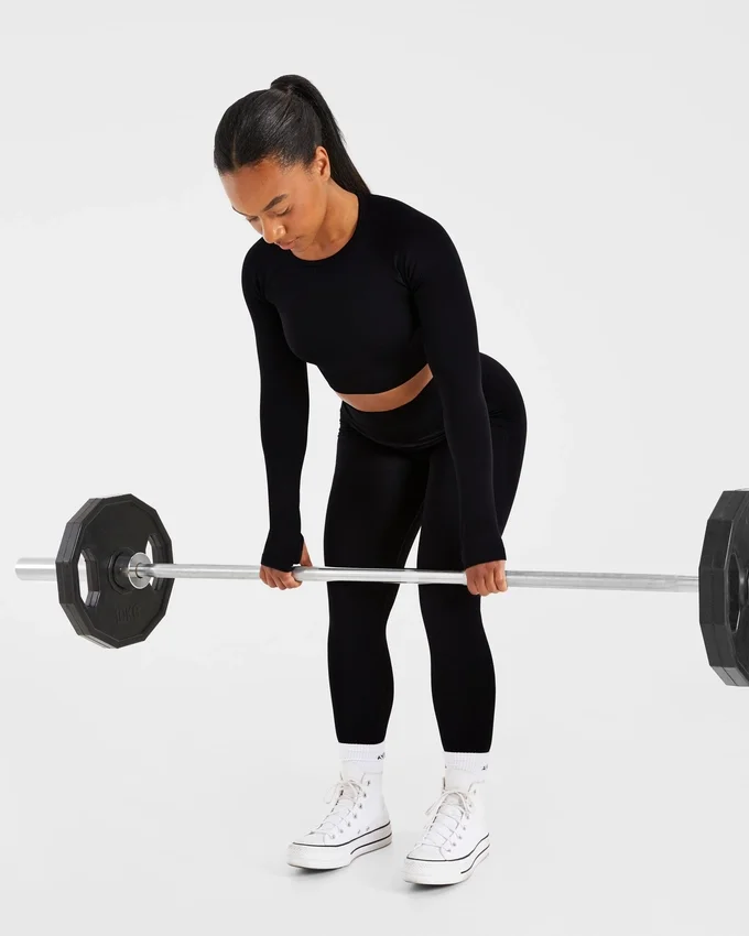 Empower nahtloses Langarm-Crop-Top