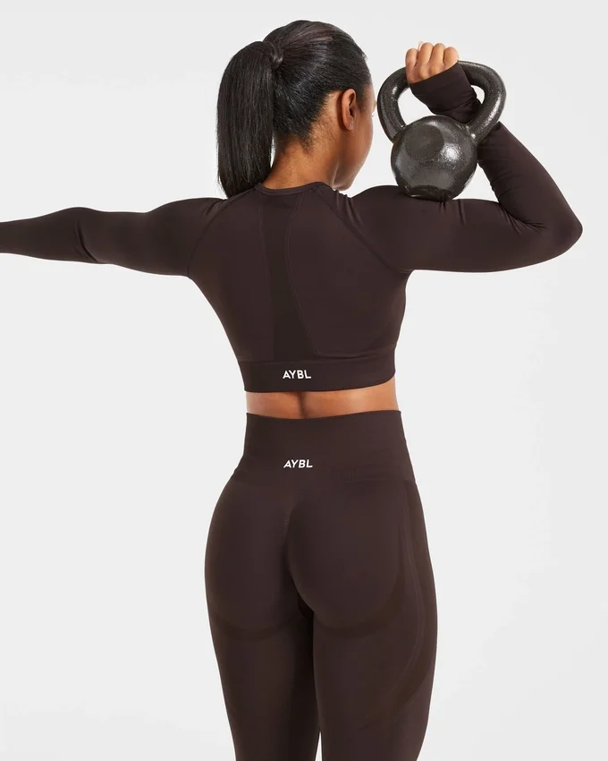 Empower nahtloses Langarm-Crop-Top