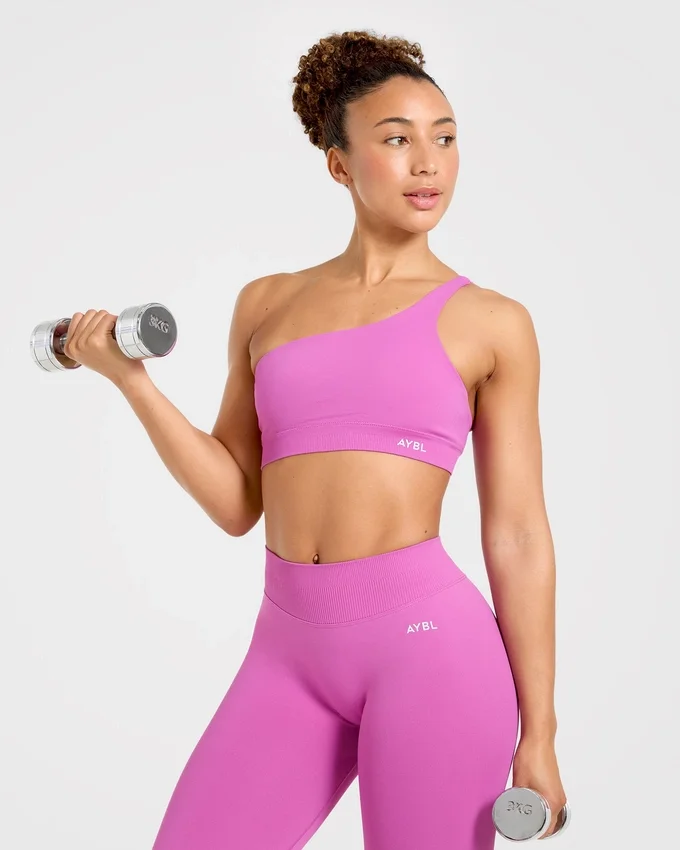 Enhance Nahtloser Ein-Schulter-Sport-BH