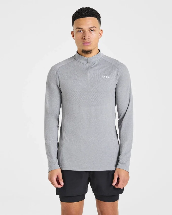 Essential Seamless Pullover mit 1/4-Reißverschluss