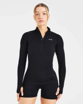 Essential Seamless Pullover mit halbem Reißverschluss