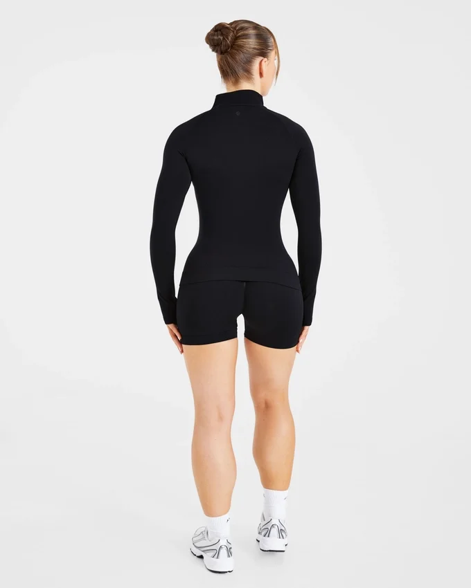 Essential Seamless Pullover mit halbem Reißverschluss
