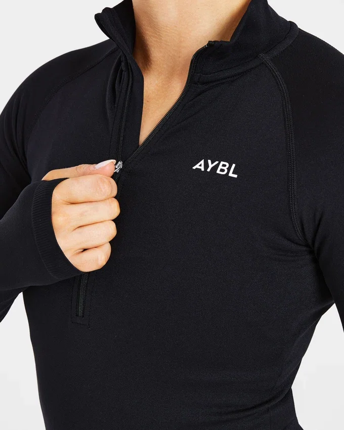 Essential Seamless Pullover mit halbem Reißverschluss