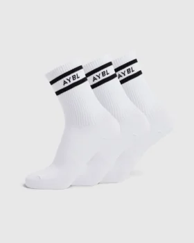 Everyday-Crew-Socken mit doppeltem Streifen (3er-Pack)