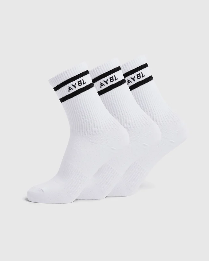 Everyday-Crew-Socken mit doppeltem Streifen (3er-Pack)