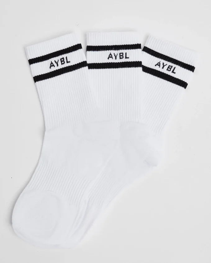 Everyday-Crew-Socken mit doppeltem Streifen (3er-Pack)