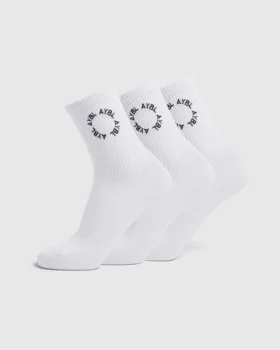 Everyday-Crew-Socken mit Stickerei (3er-Pack)