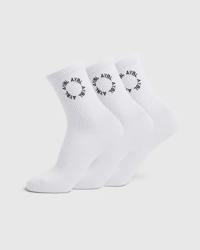 Everyday-Crew-Socken mit Stickerei (3er-Pack)