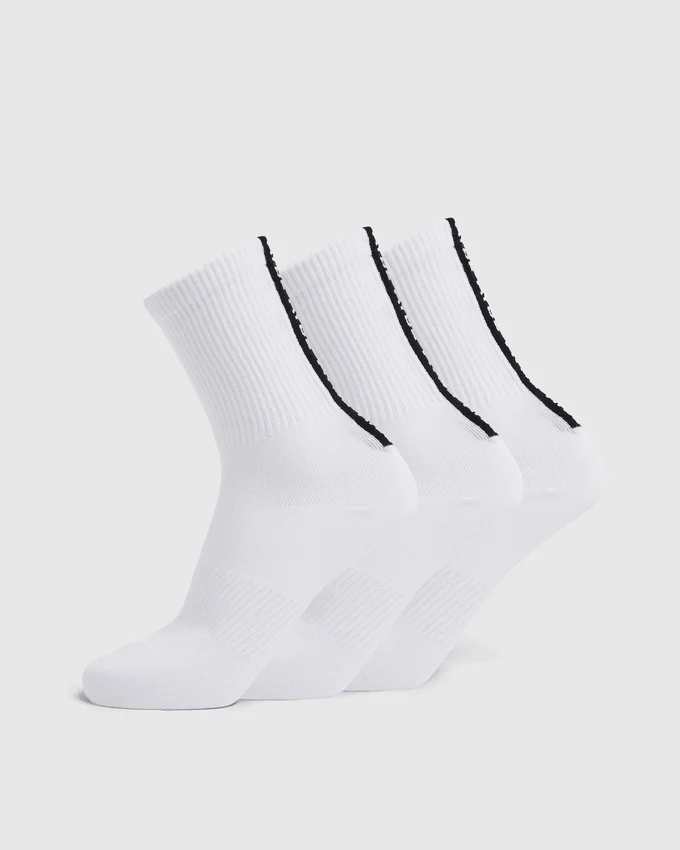 Everyday-Crew-Socken mit Streifen am Fersenbereich (3er-Pack)