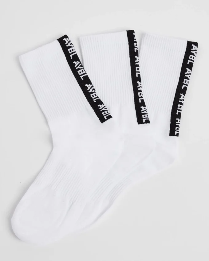 Everyday-Crew-Socken mit Streifen am Fersenbereich (3er-Pack)