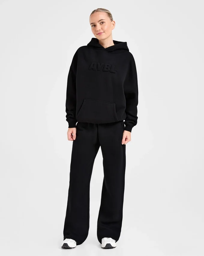 Klassische, kuschelige Oversize-Jogginghose mit geradem Bein