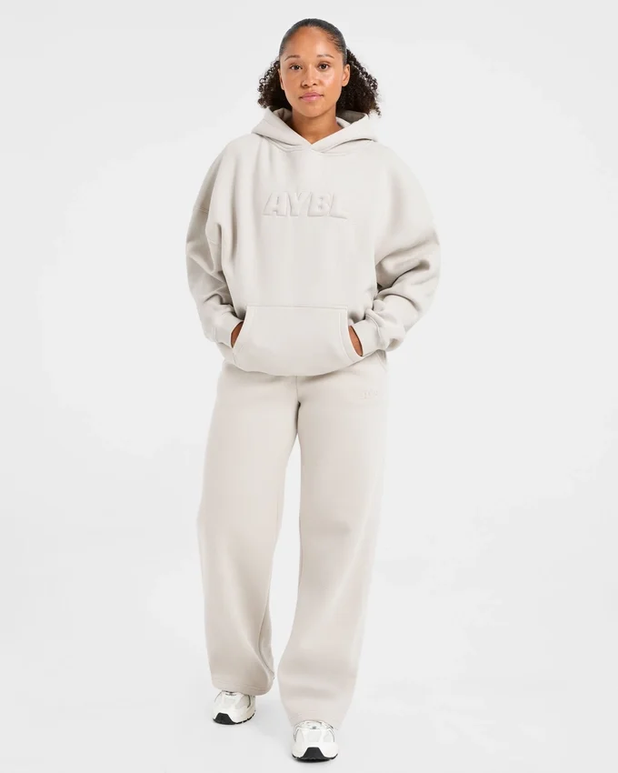 Klassische, kuschelige Oversize-Jogginghose mit geradem Bein