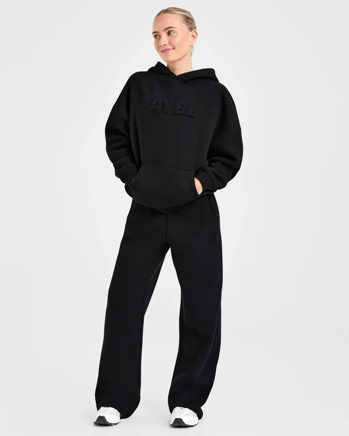 Klassische, kuschelige Oversize-Jogginghose mit geradem Bein
