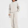 Klassische, kuschelige Oversize-Jogginghose mit geradem Bein