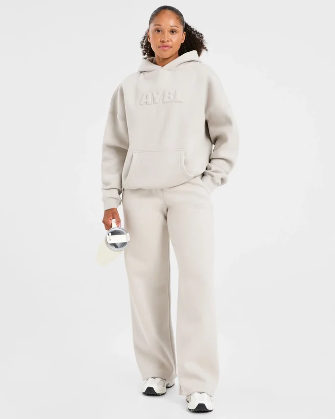 Klassische, kuschelige Oversize-Jogginghose mit geradem Bein