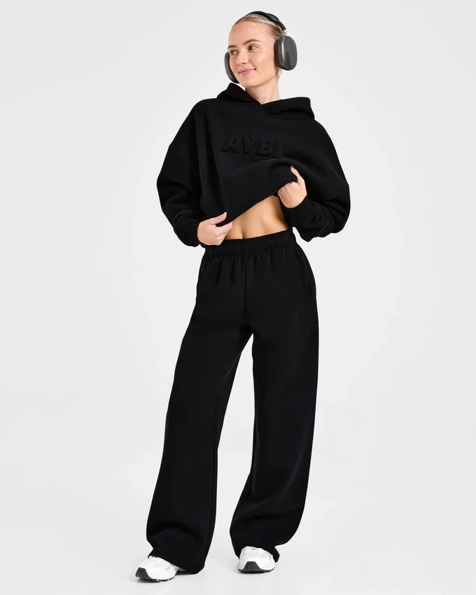 Klassische, kuschelige Oversize-Jogginghose mit geradem Bein