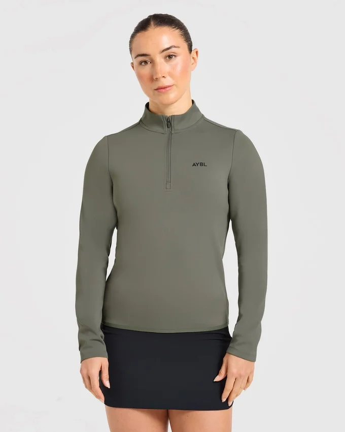 Klassischer Pullover mit 1/4-Reißverschluss