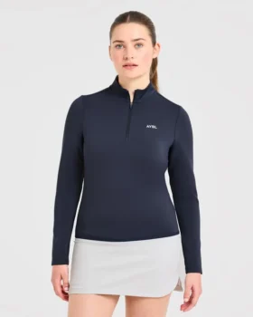 Klassischer Pullover mit 1/4-Reißverschluss