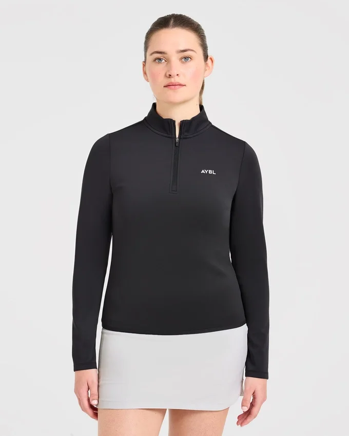 Klassischer Pullover mit 1/4-Reißverschluss