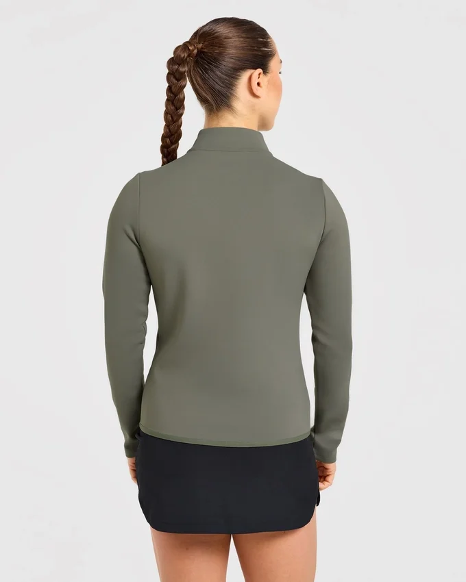 Klassischer Pullover mit 1/4-Reißverschluss