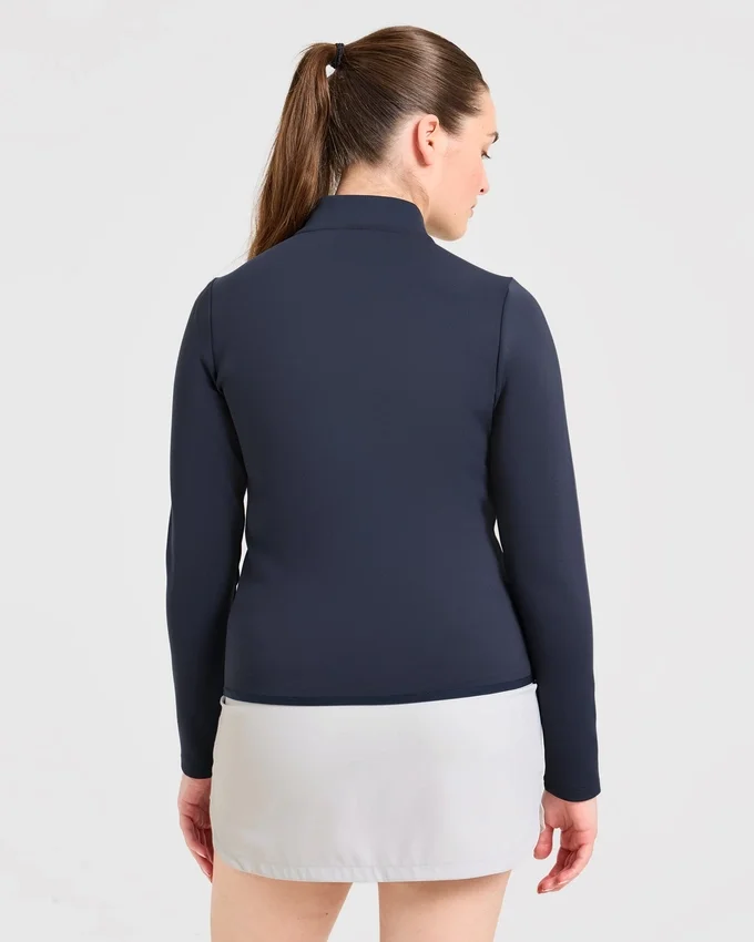 Klassischer Pullover mit 1/4-Reißverschluss