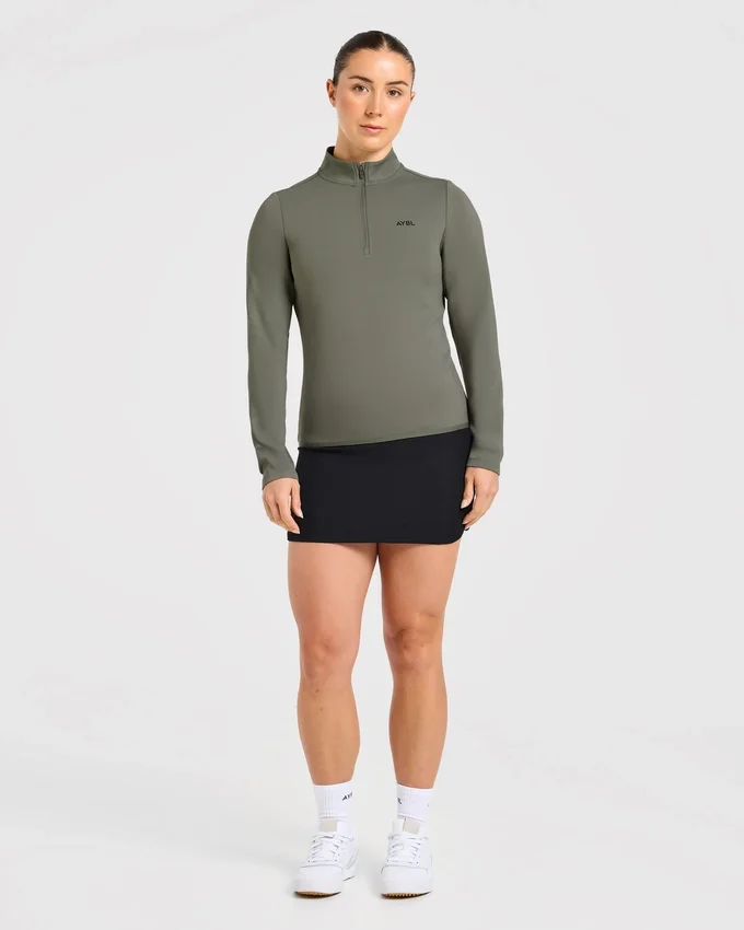 Klassischer Pullover mit 1/4-Reißverschluss