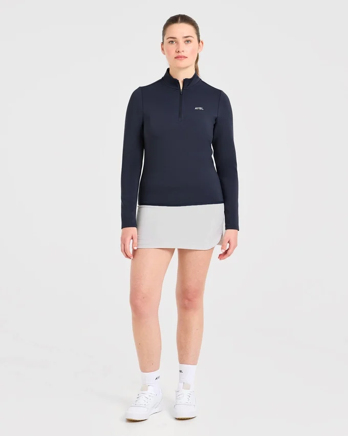 Klassischer Pullover mit 1/4-Reißverschluss