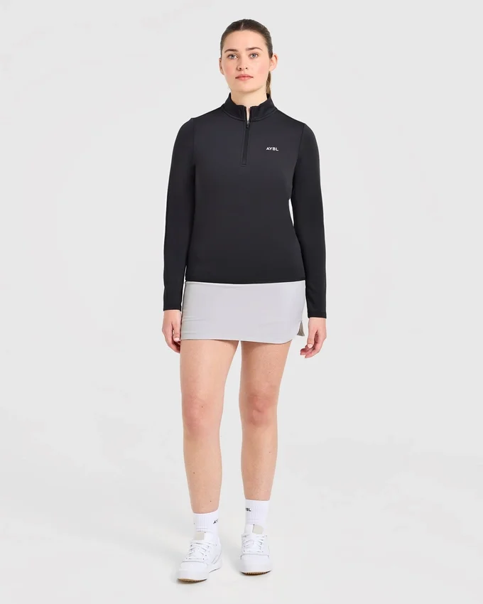 Klassischer Pullover mit 1/4-Reißverschluss