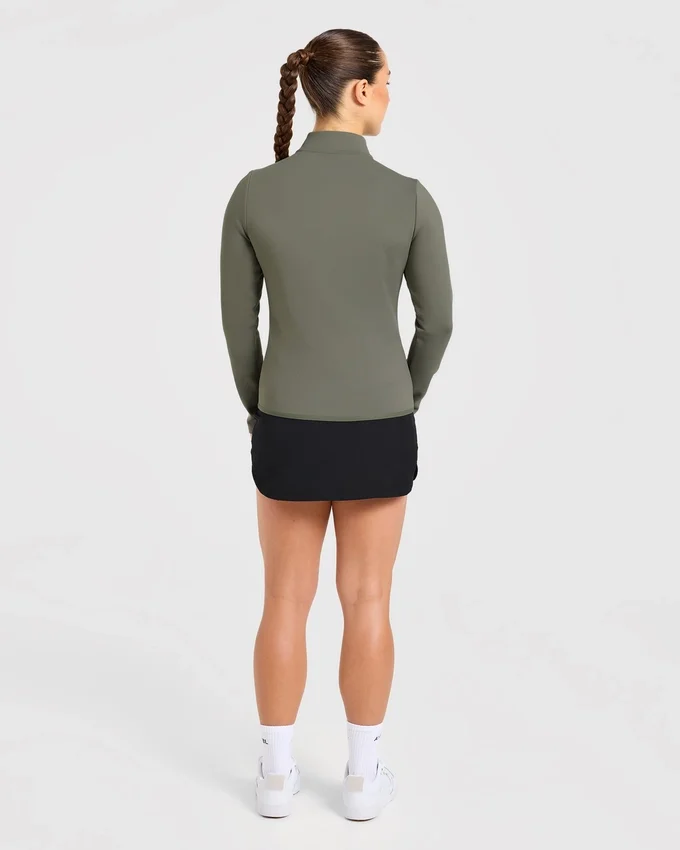 Klassischer Pullover mit 1/4-Reißverschluss